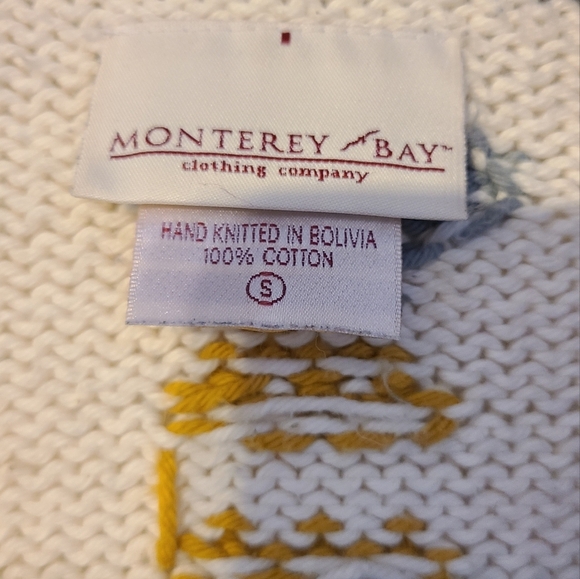 MONTEREY BAY HANDKNIT SWEATER SZ S CARDIGAN COTTON - Picture 2 of 8